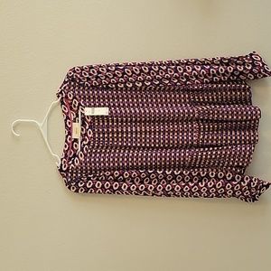 Size M NWT pink floral/geometric pattern Maeve by Anthropologie peplum top